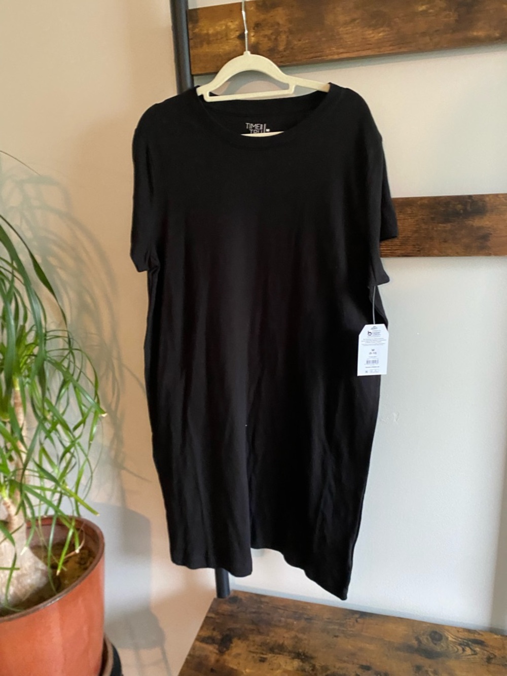 Time and Tru Black Mini T-Shirt Dress